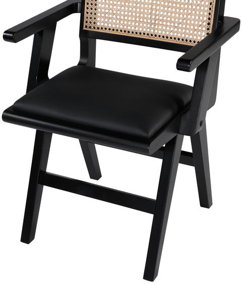 Jazzy Black Faux Leather Dining Arm Chair AC