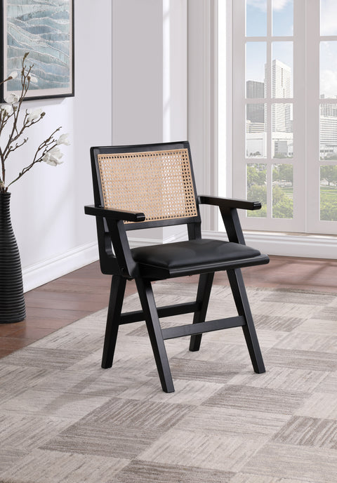 Jazzy Black Faux Leather Dining Arm Chair AC