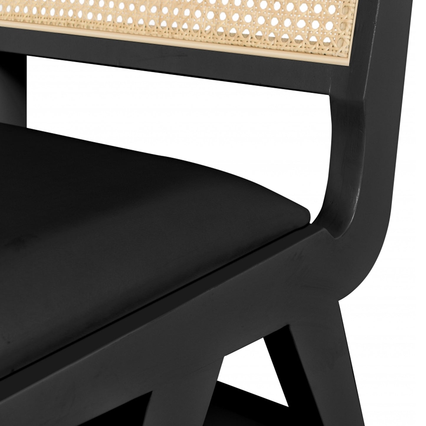 jazzy black faux leather dining side chair sc