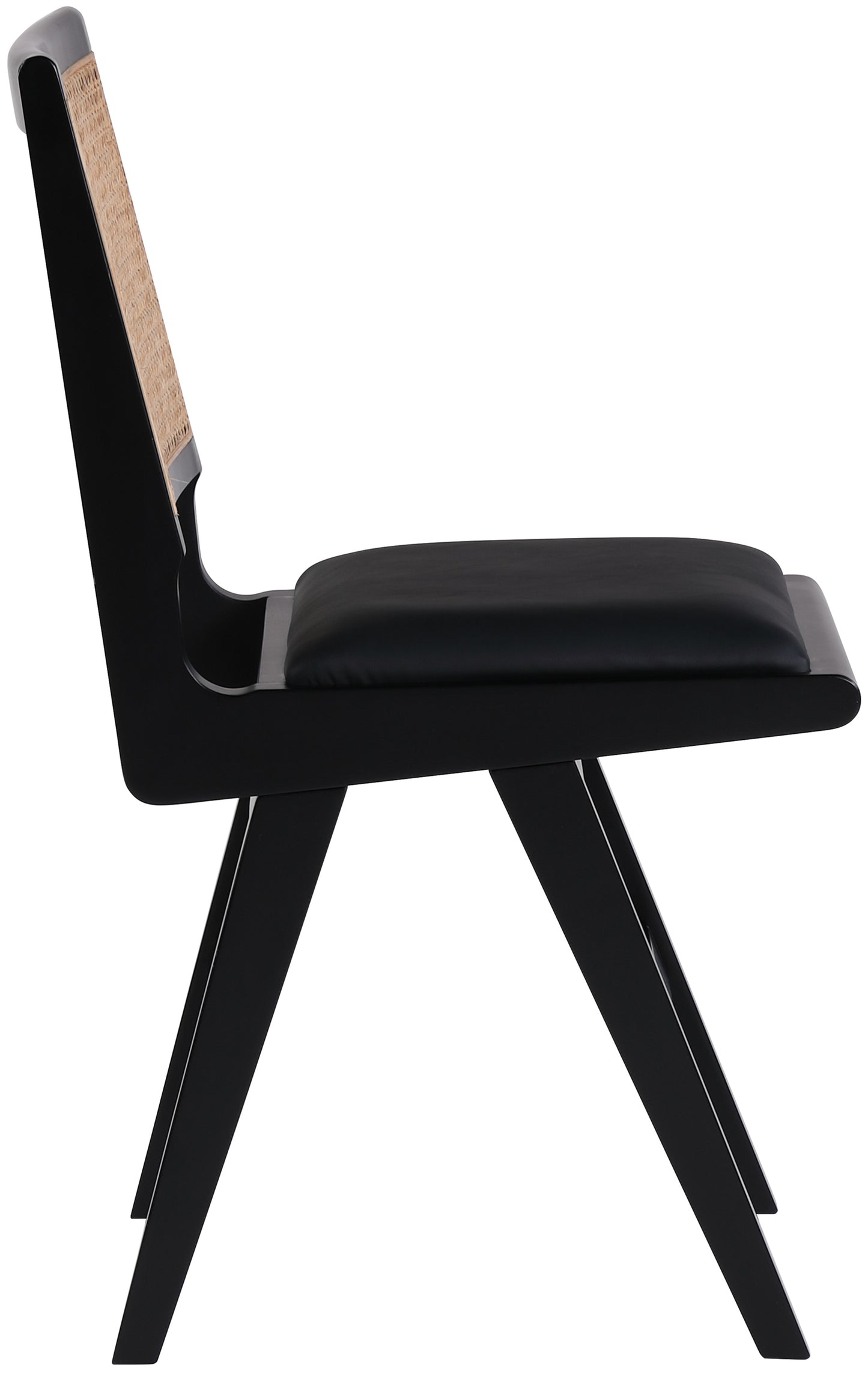 jazzy black faux leather dining side chair sc