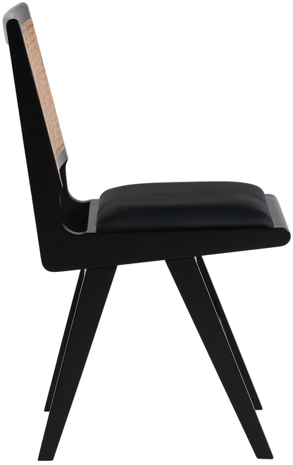 Jazzy Black Faux Leather Dining Side Chair SC