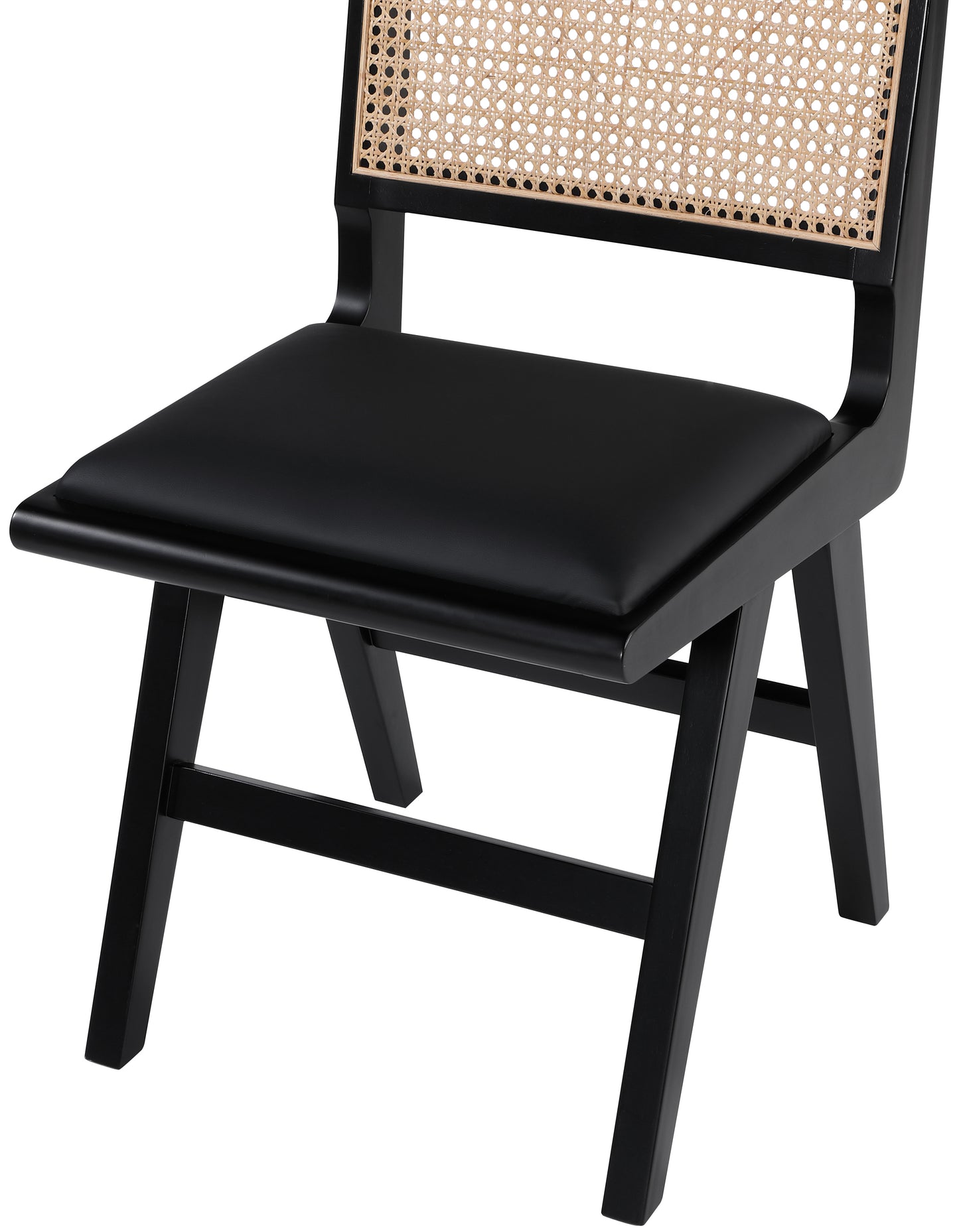 jazzy black faux leather dining side chair sc