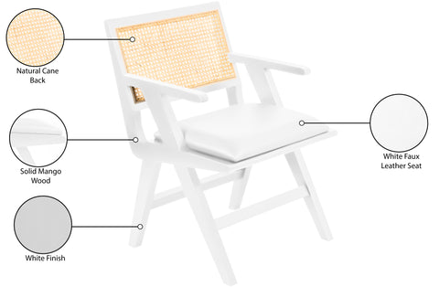 Jazzy Cream Faux Leather Dining Arm Chair AC