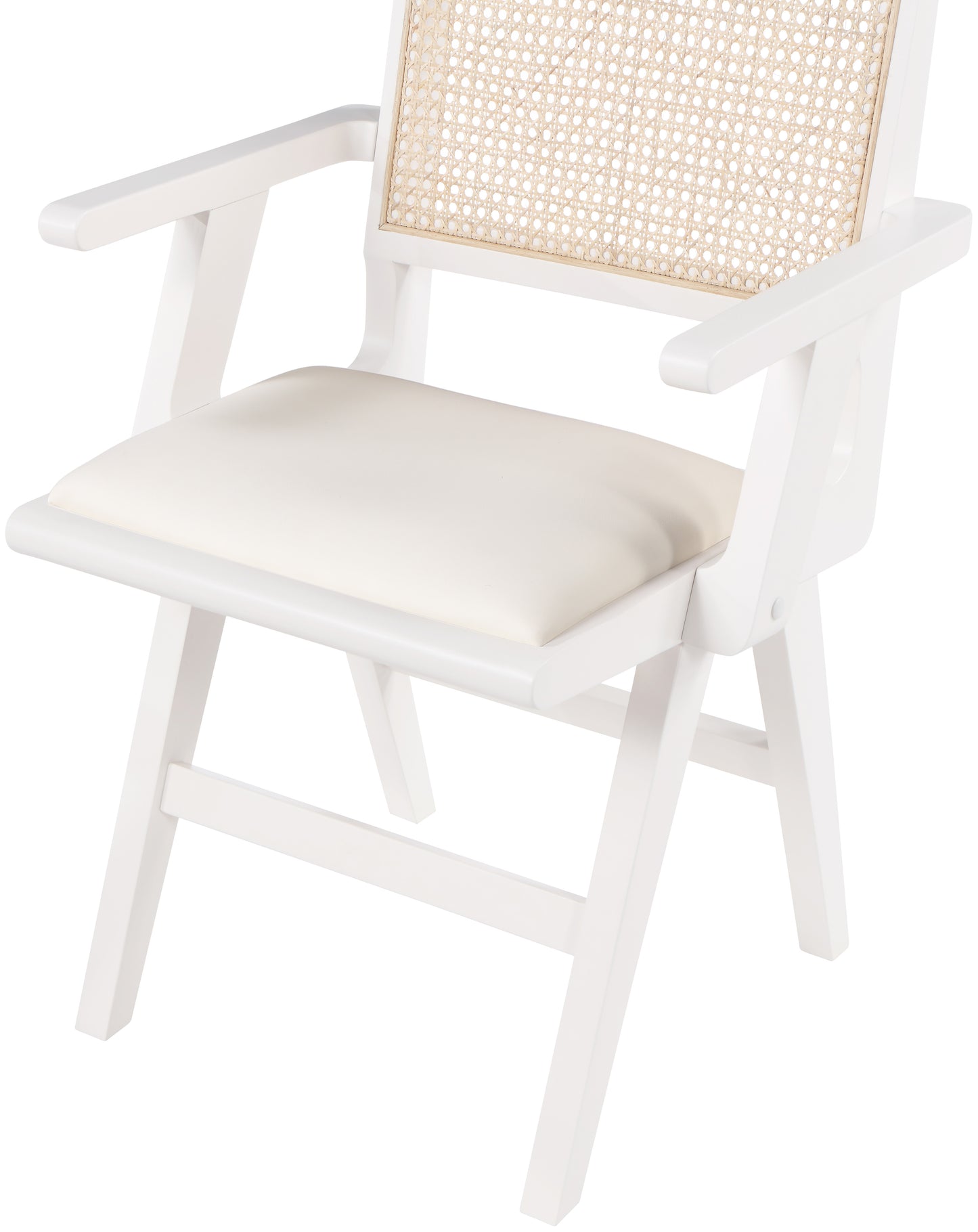 jazzy cream faux leather dining arm chair ac