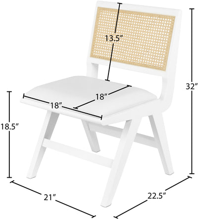 Jazzy Cream Faux Leather Dining Side Chair SC