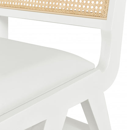 Jazzy Cream Faux Leather Dining Side Chair SC