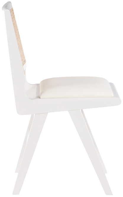 Jazzy Cream Faux Leather Dining Side Chair SC