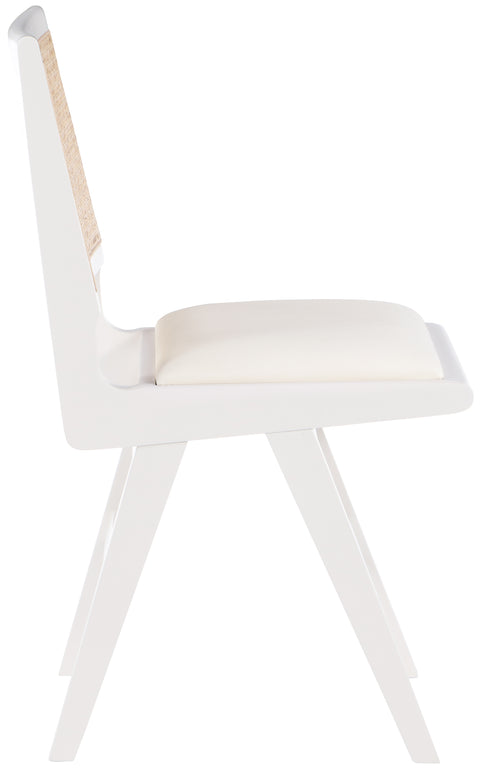 Jazzy Cream Faux Leather Dining Side Chair SC