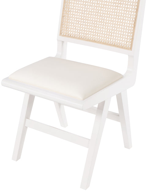Jazzy Cream Faux Leather Dining Side Chair SC