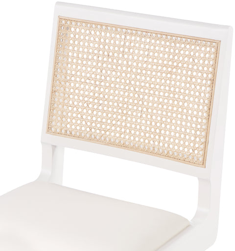 Jazzy Cream Faux Leather Dining Side Chair SC