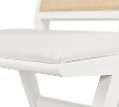 Jazzy Cream Faux Leather Dining Side Chair SC