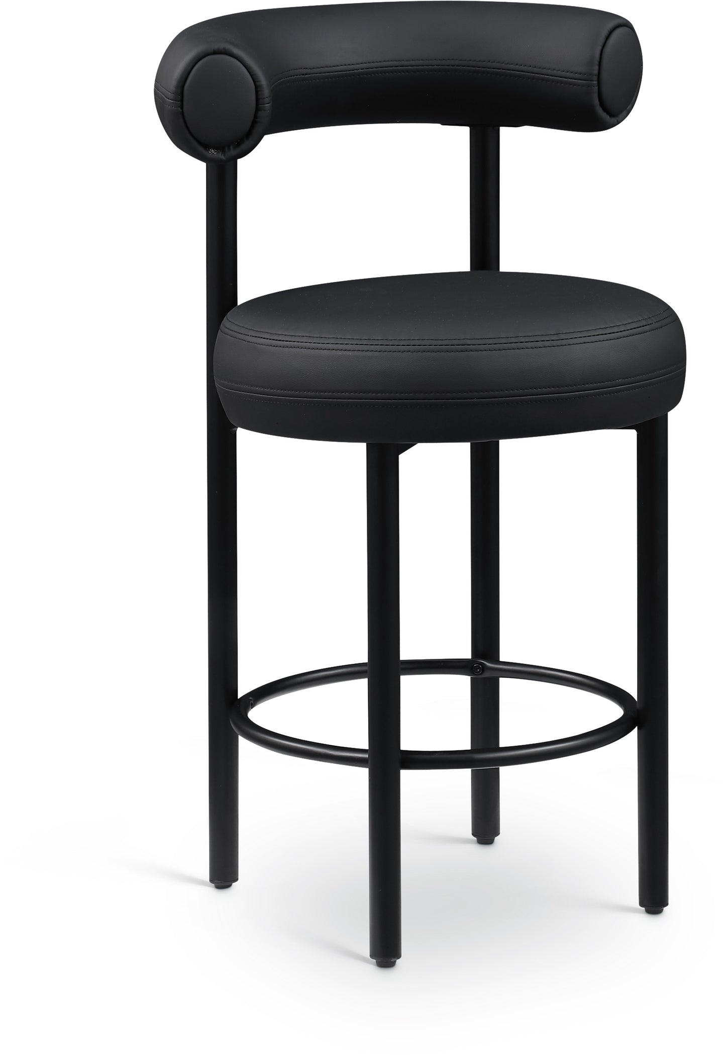 swoon black vegan leather counter stool