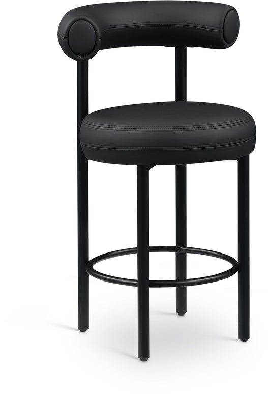 Swoon Black Vegan Leather Counter Stool