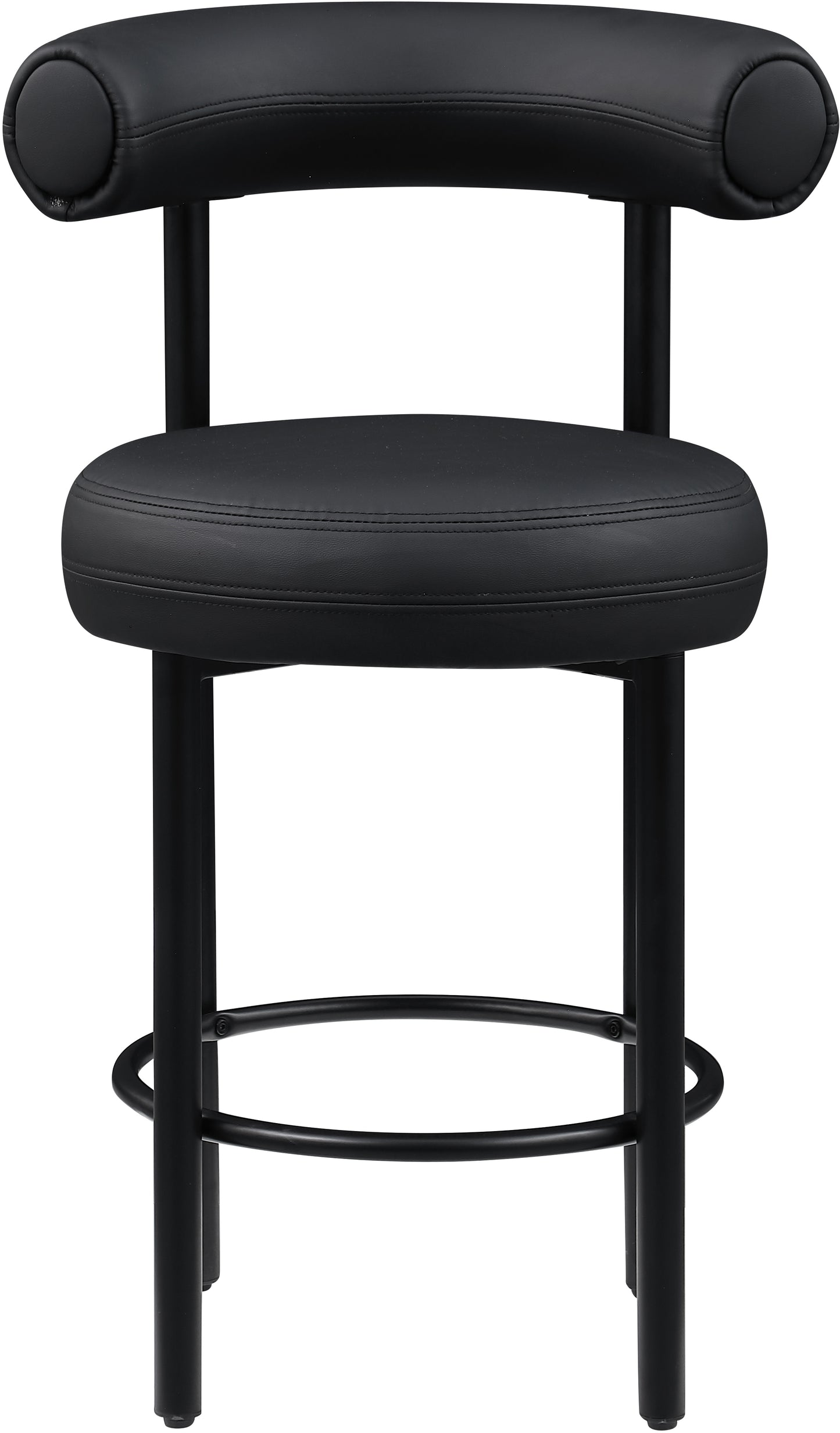 swoon black vegan leather counter stool