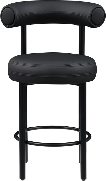 Swoon Black Vegan Leather Counter Stool