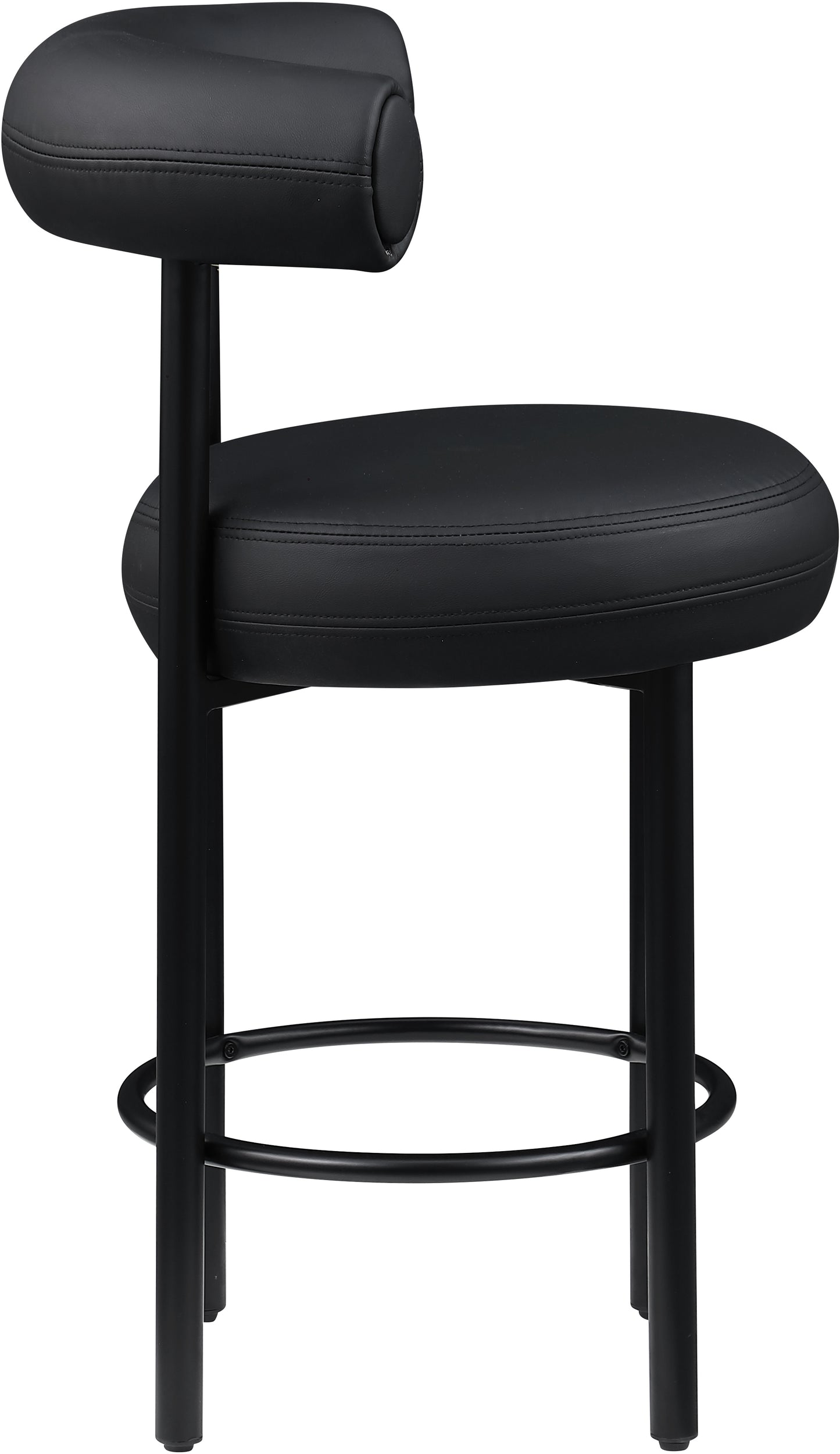 swoon black vegan leather counter stool