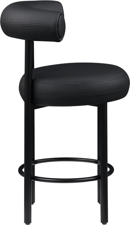 Swoon Black Vegan Leather Counter Stool