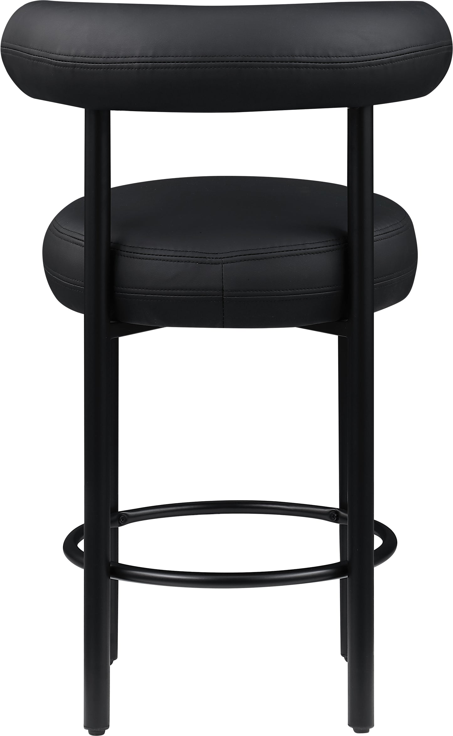 swoon black vegan leather counter stool