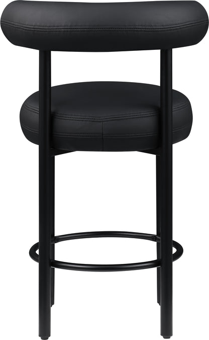 Swoon Black Vegan Leather Counter Stool