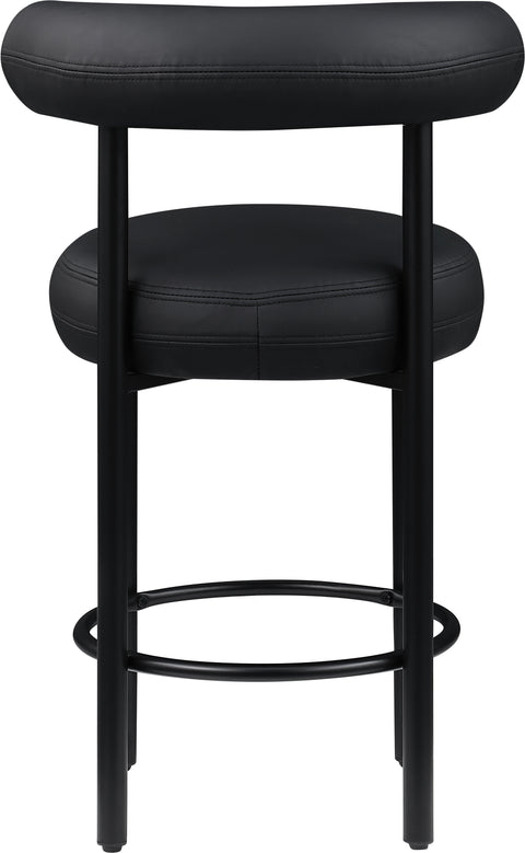 Swoon Black Vegan Leather Counter Stool