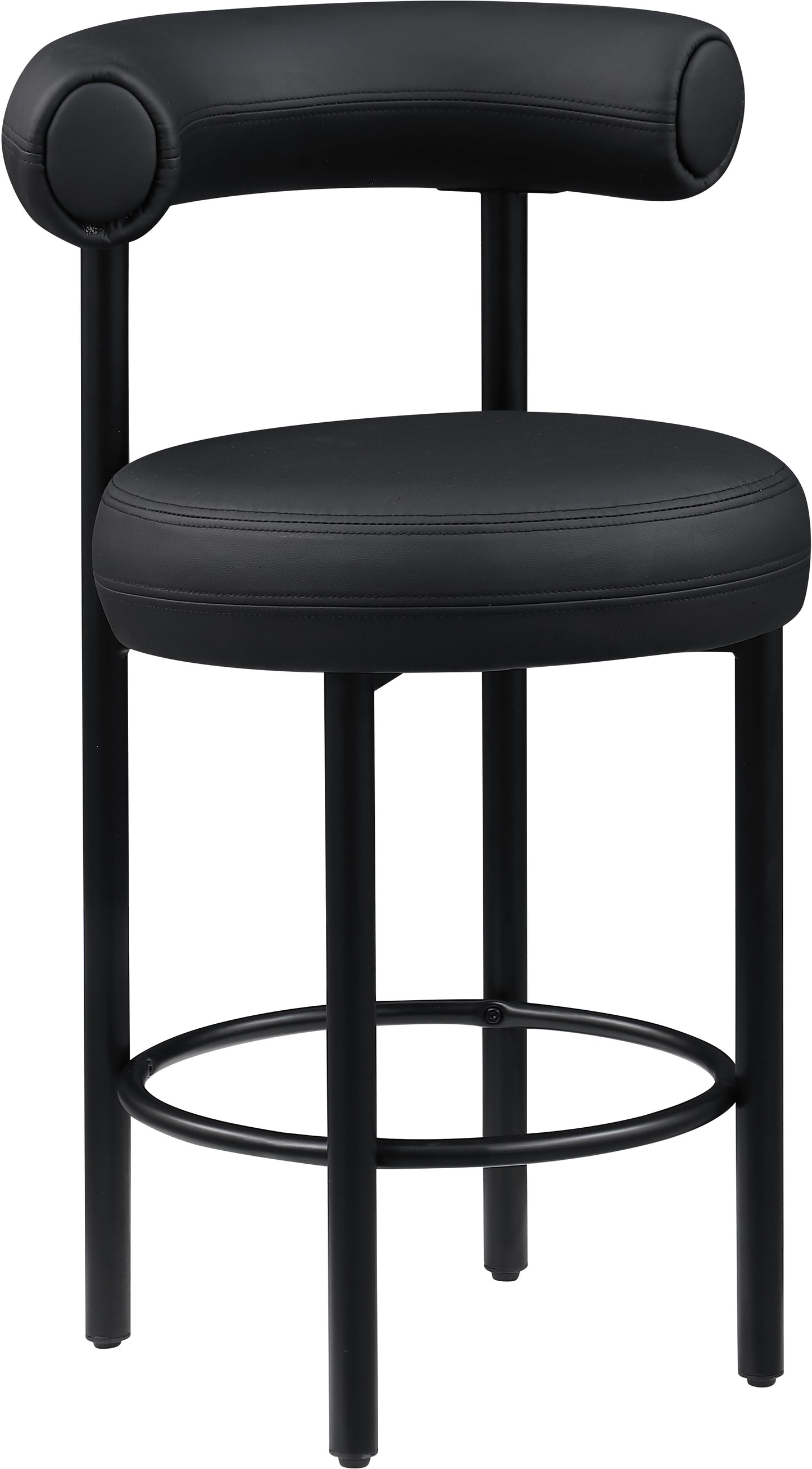 swoon black vegan leather counter stool