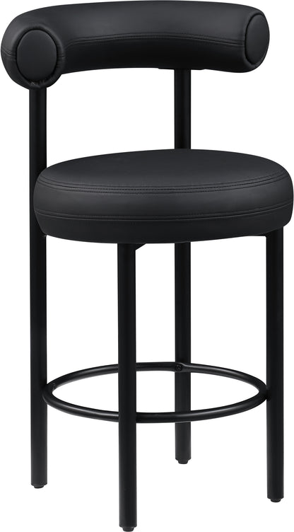 Swoon Black Vegan Leather Counter Stool