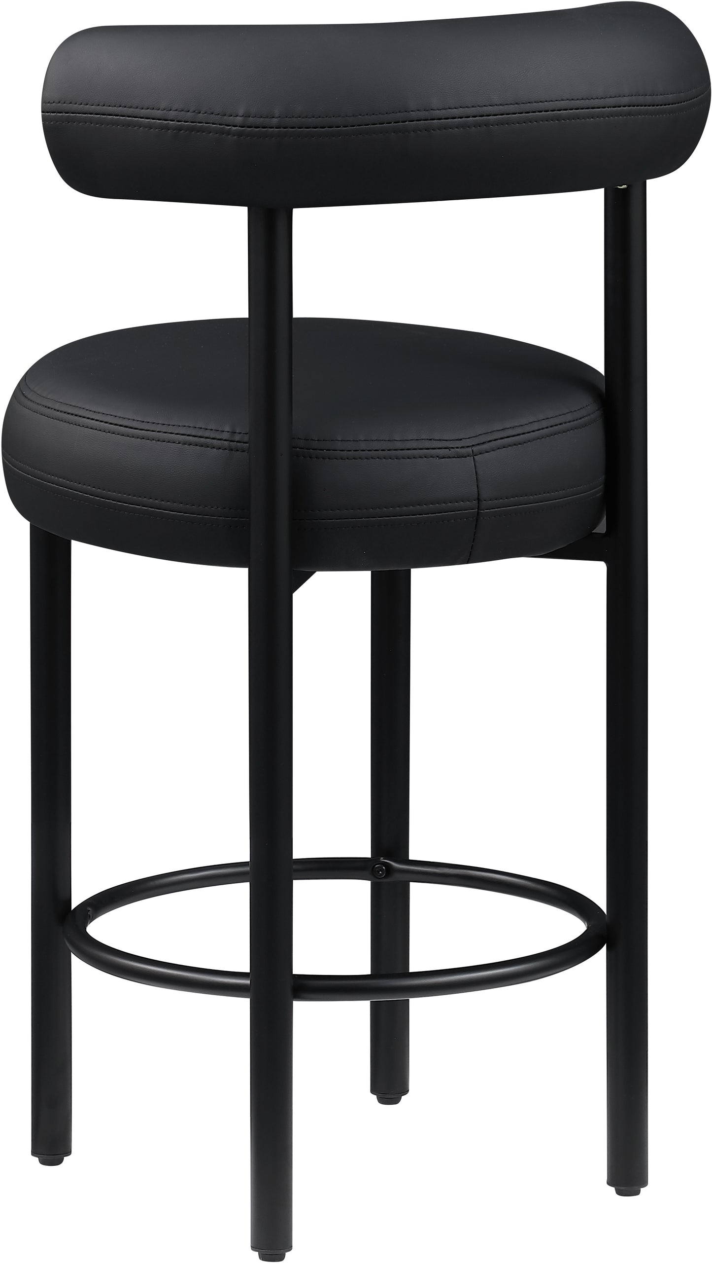 swoon black vegan leather counter stool