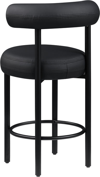 Swoon Black Vegan Leather Counter Stool