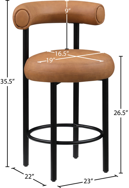 Swoon Cognac Vegan Leather Counter Stool