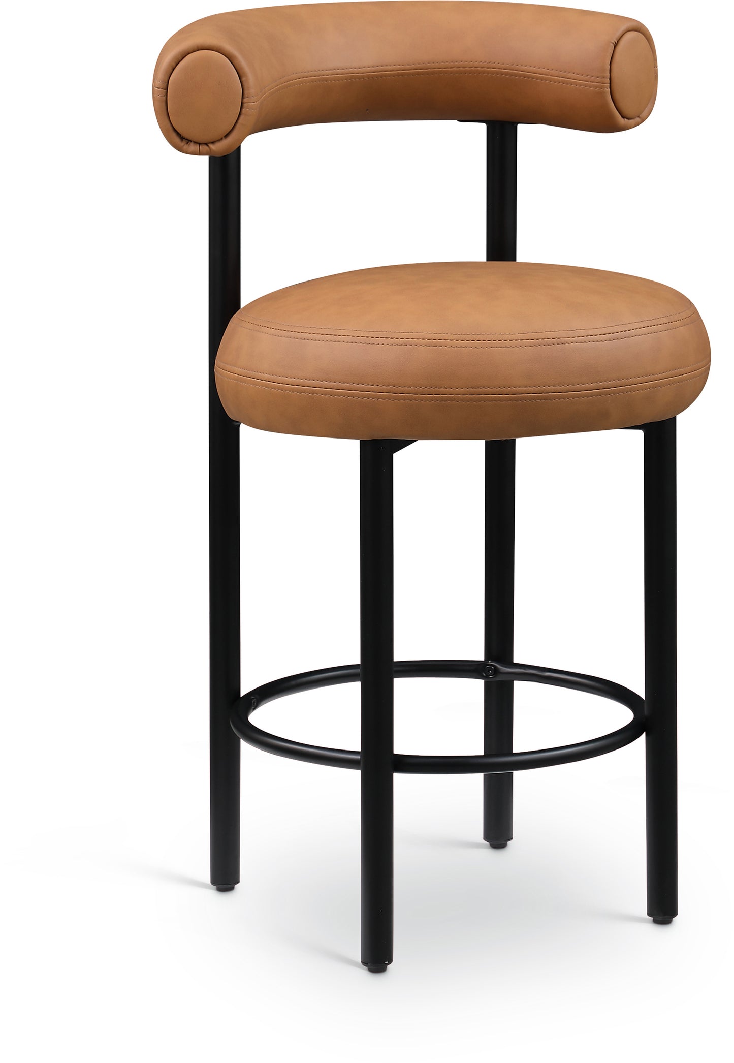 swoon cognac vegan leather counter stool