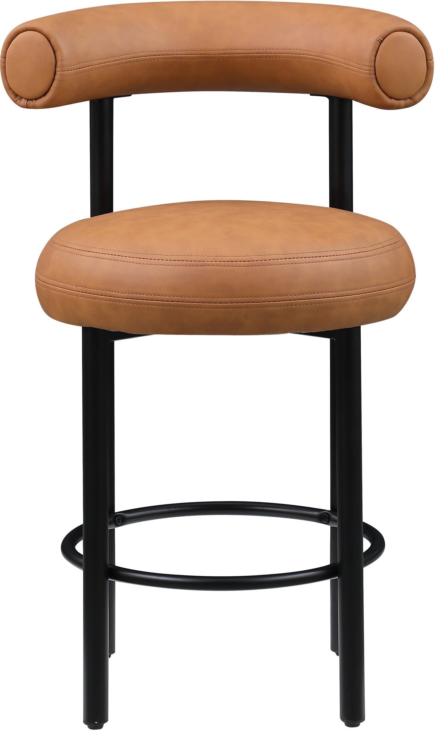 swoon cognac vegan leather counter stool