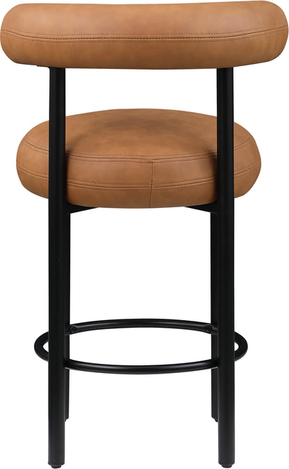 Swoon Cognac Vegan Leather Counter Stool