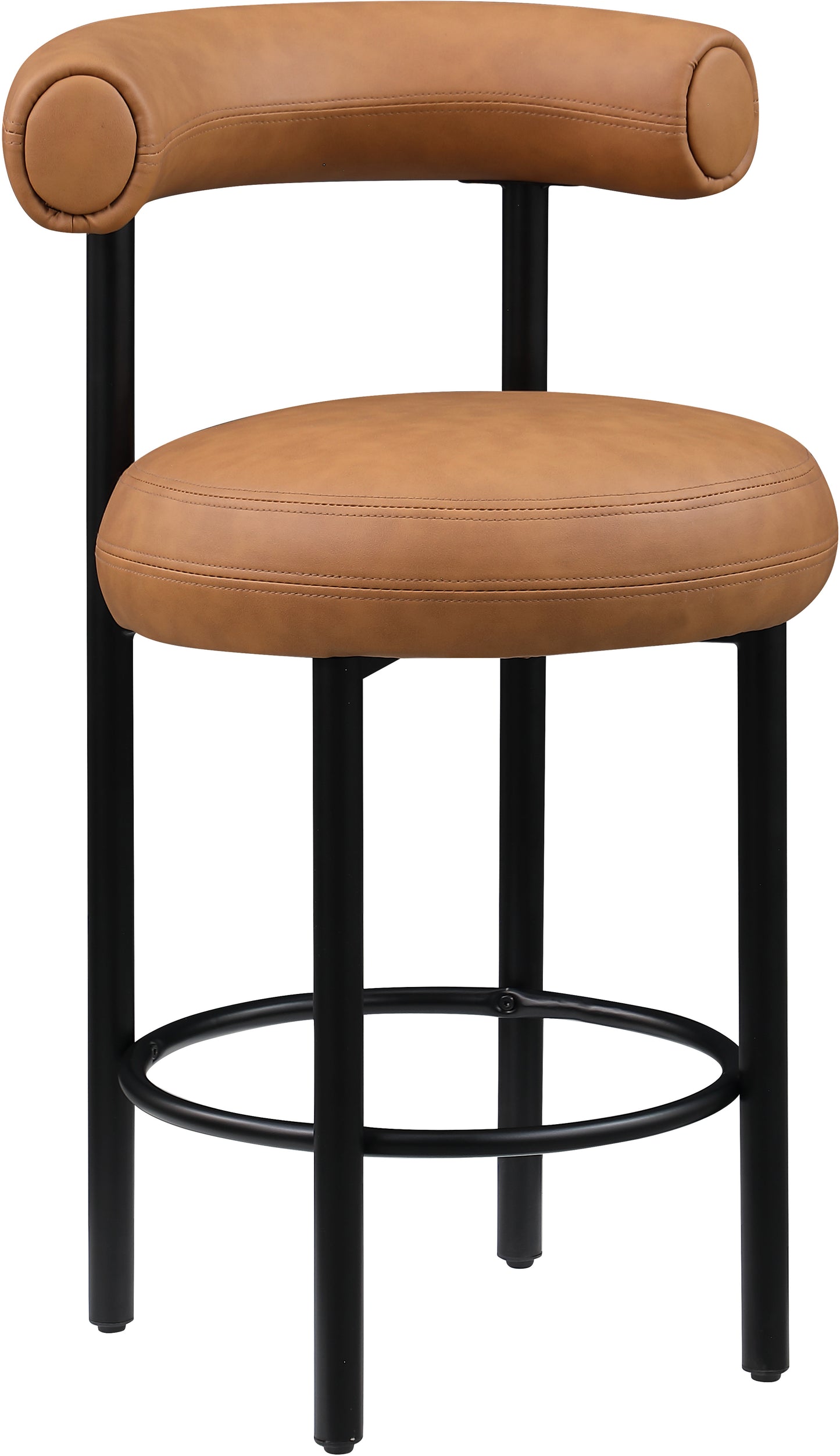 swoon cognac vegan leather counter stool