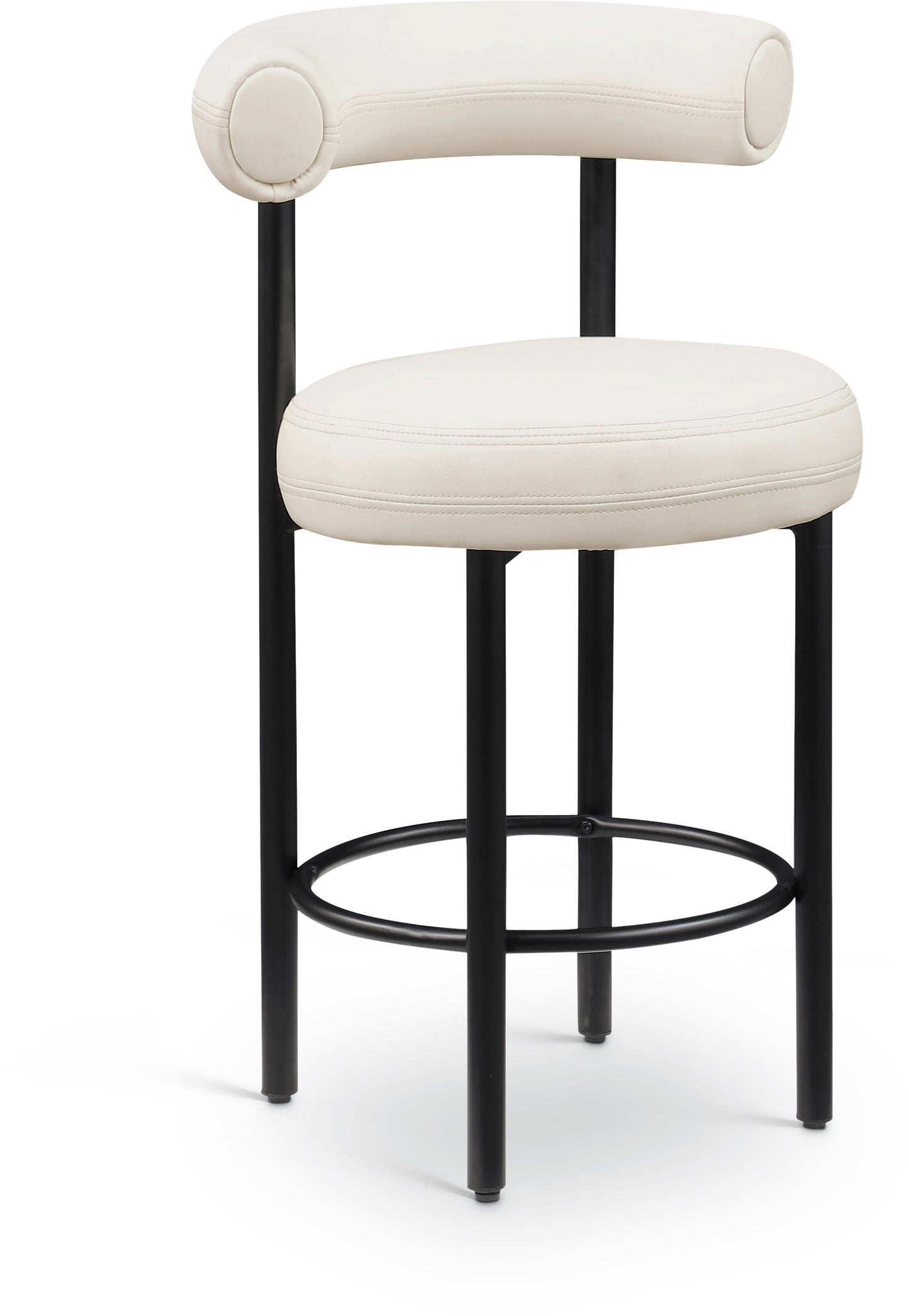 swoon cream vegan leather counter stool