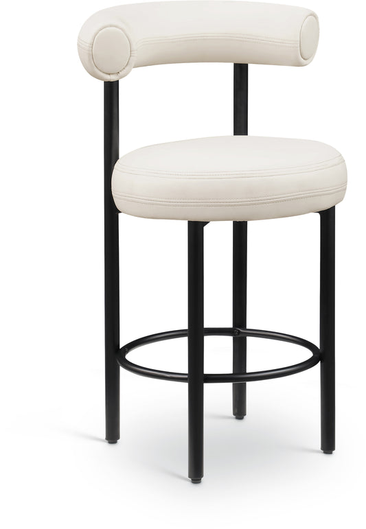 Swoon Cream Vegan Leather Counter Stool