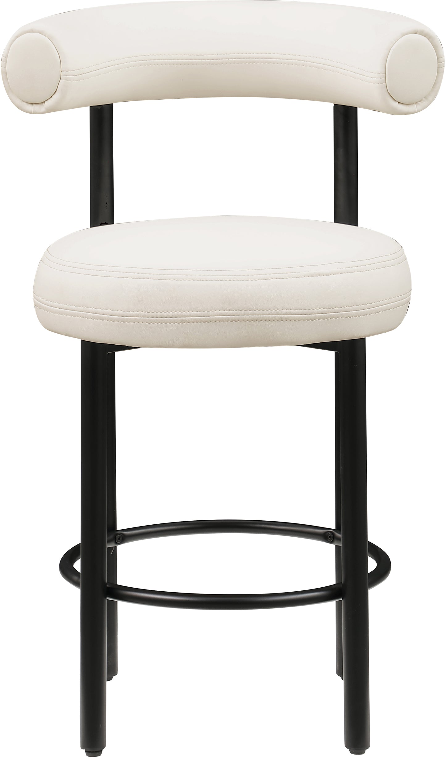 swoon cream vegan leather counter stool