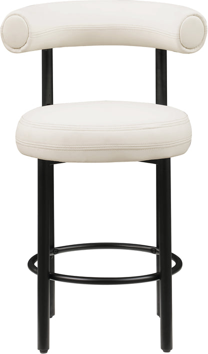 Swoon Cream Vegan Leather Counter Stool