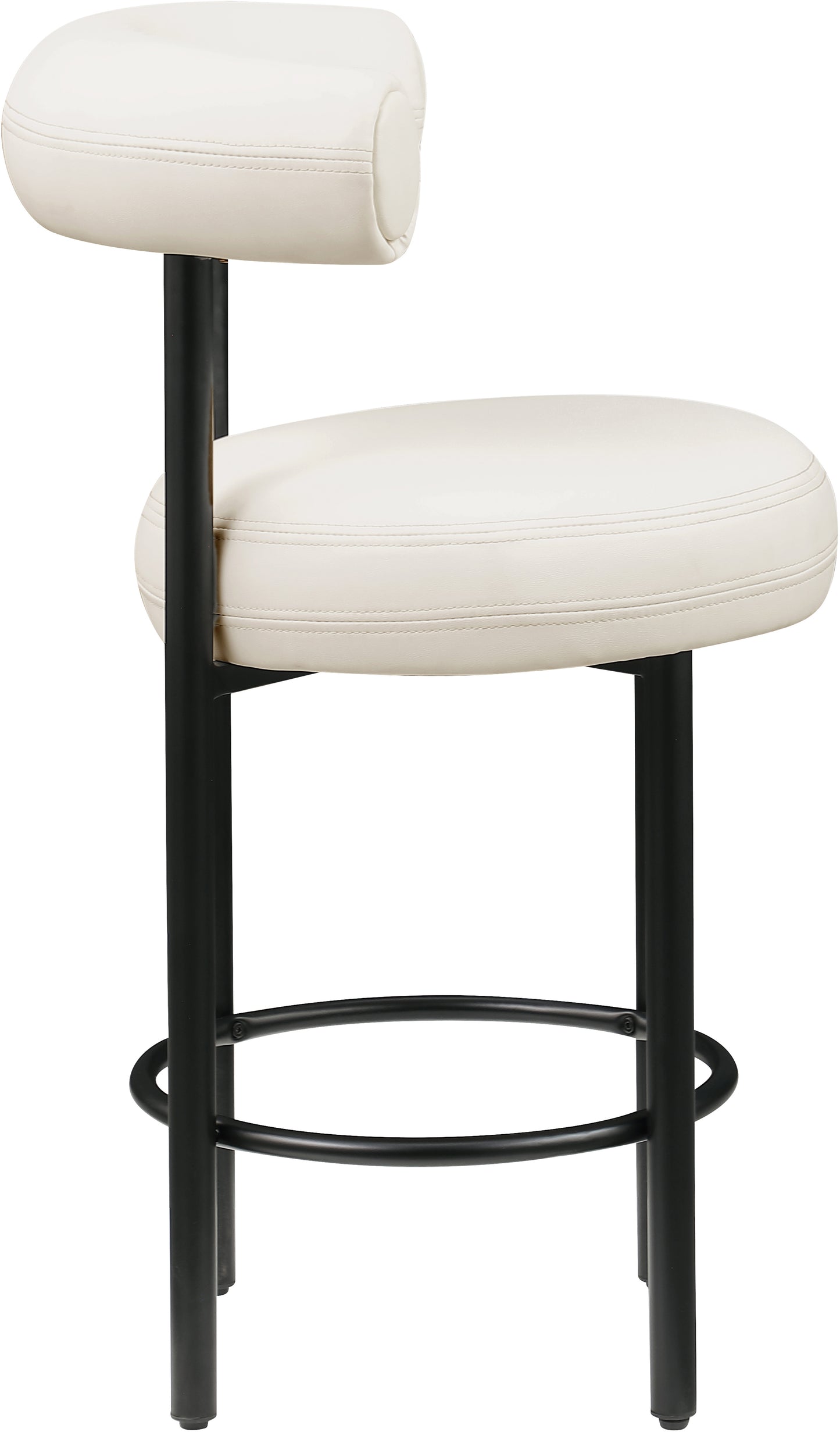 swoon cream vegan leather counter stool