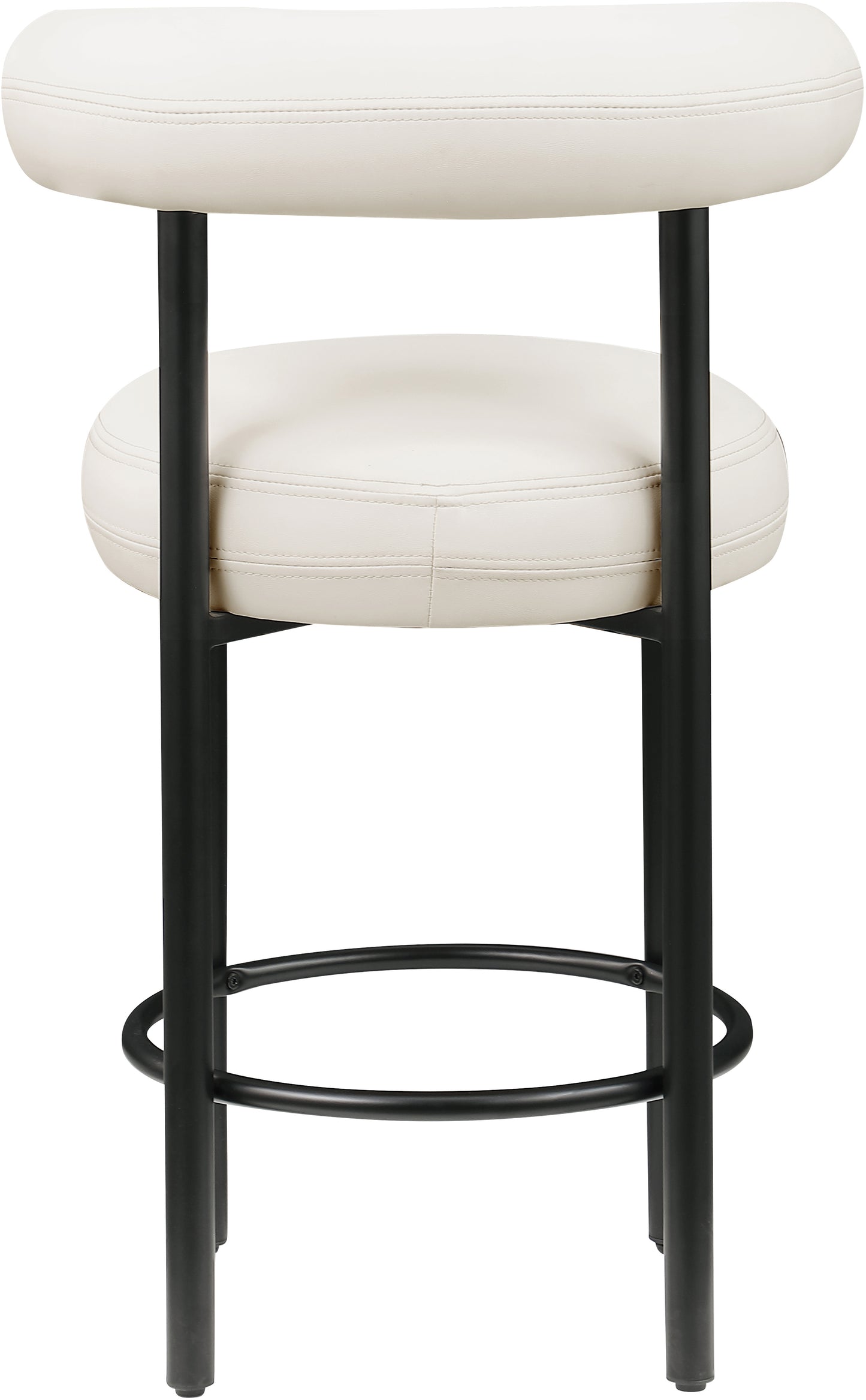 swoon cream vegan leather counter stool