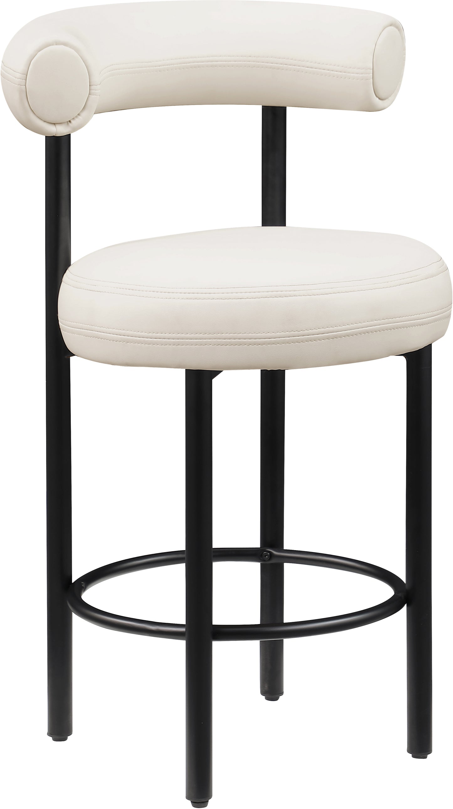 swoon cream vegan leather counter stool