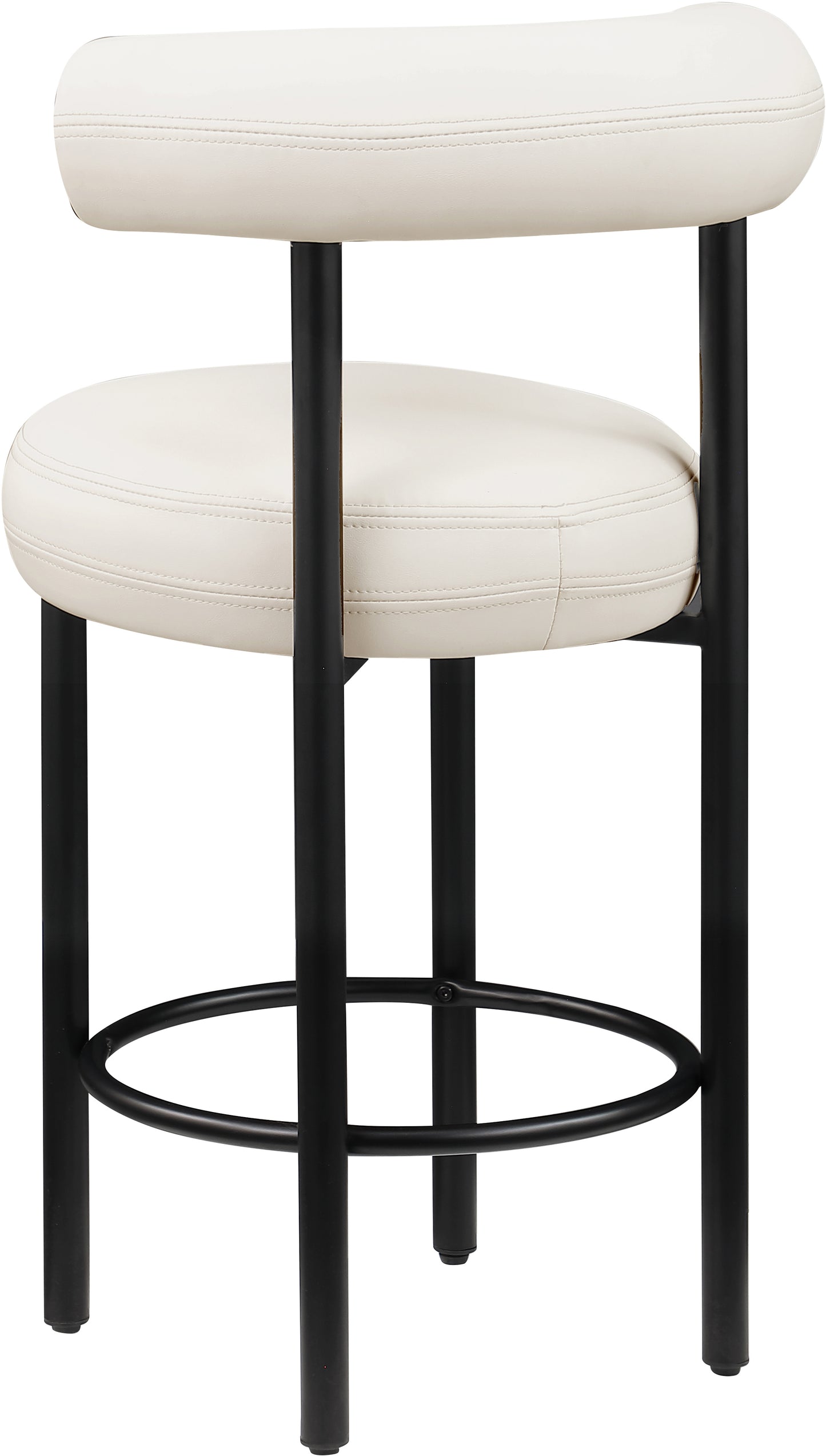 swoon cream vegan leather counter stool