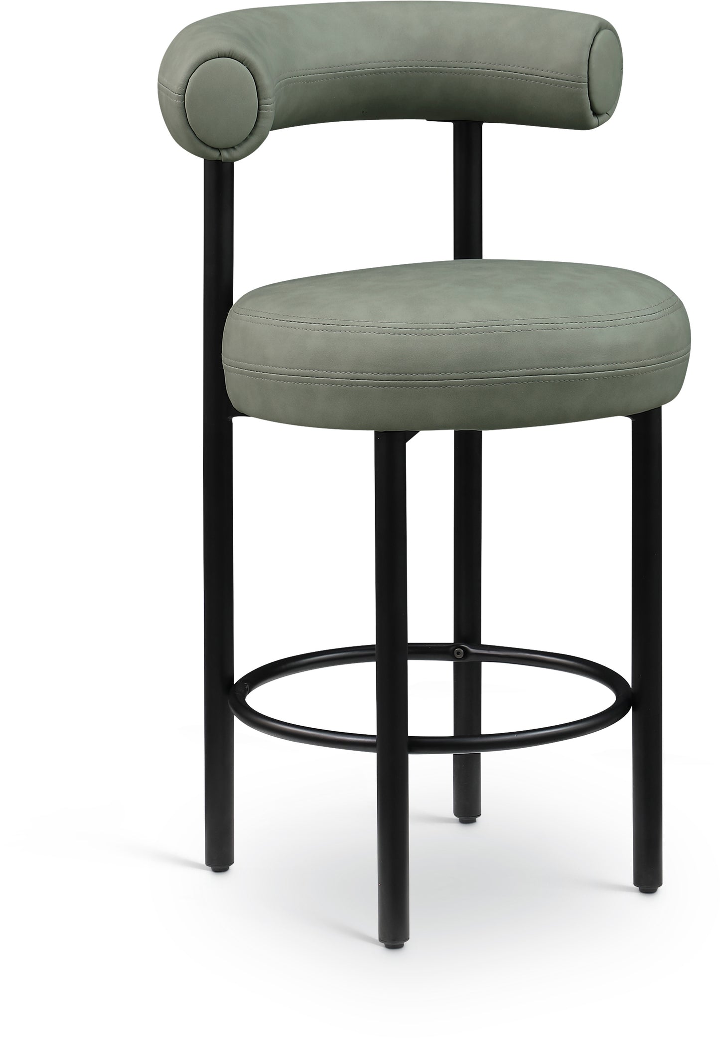 swoon green vegan leather counter stool