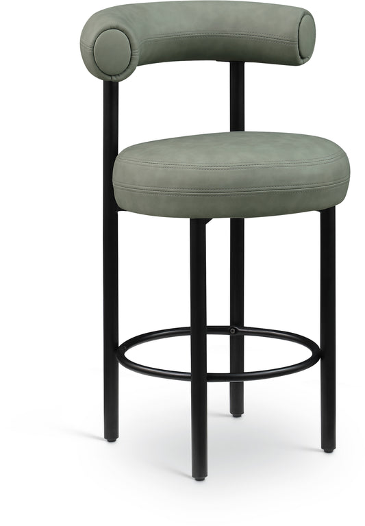 Swoon Green Vegan Leather Counter Stool