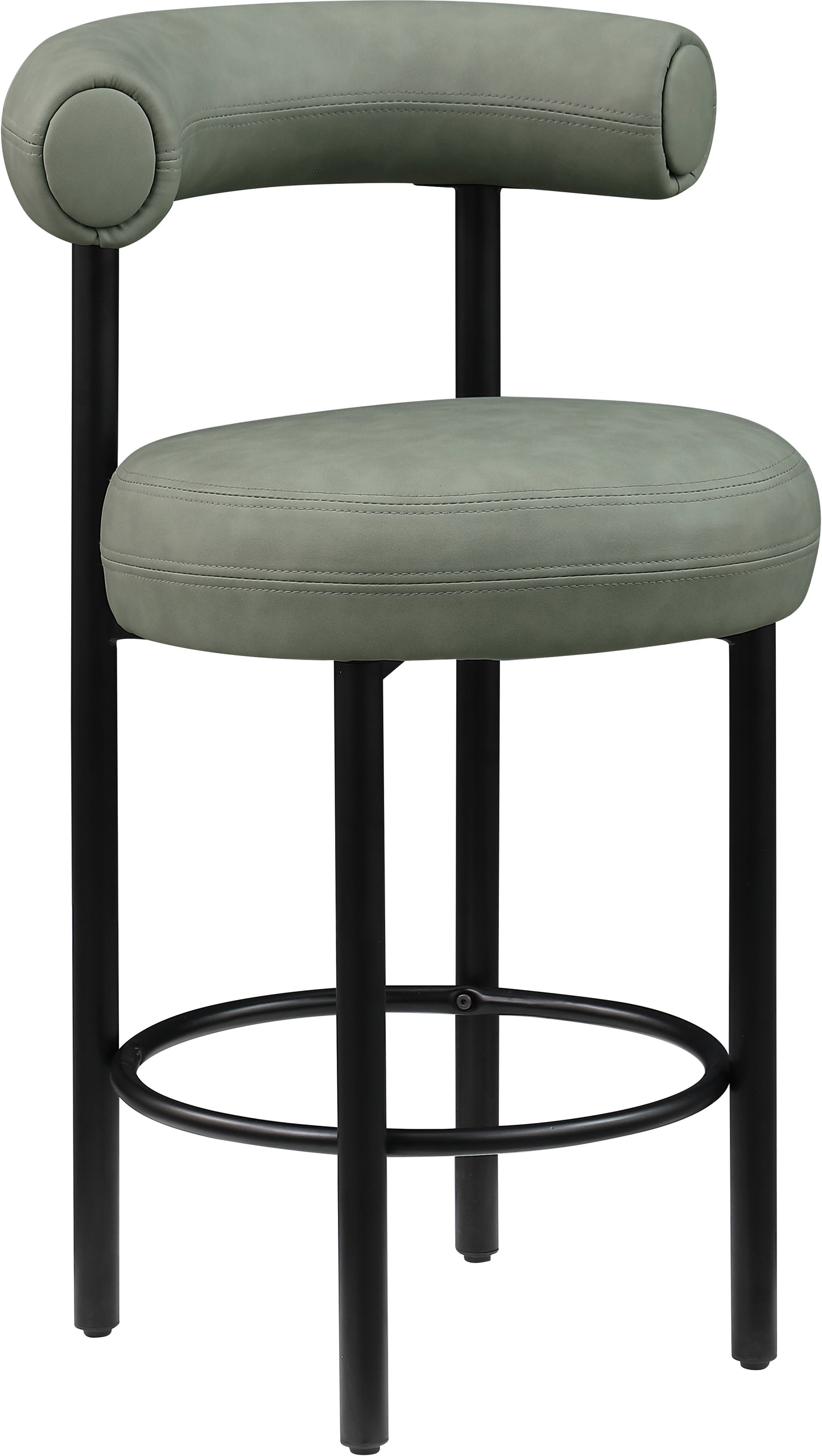 swoon green vegan leather counter stool