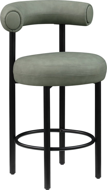 Swoon Green Vegan Leather Counter Stool