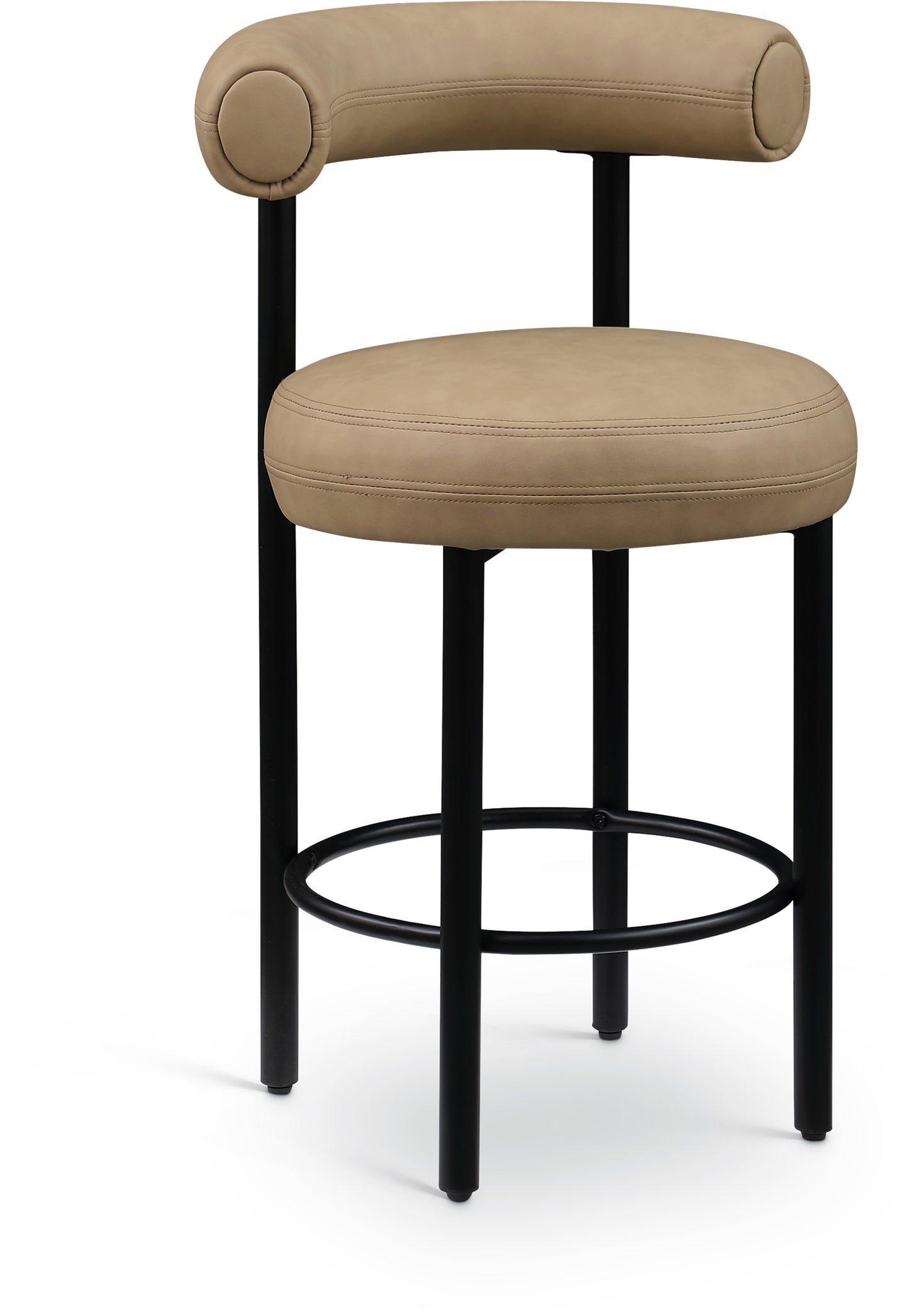 swoon tan vegan leather counter stool