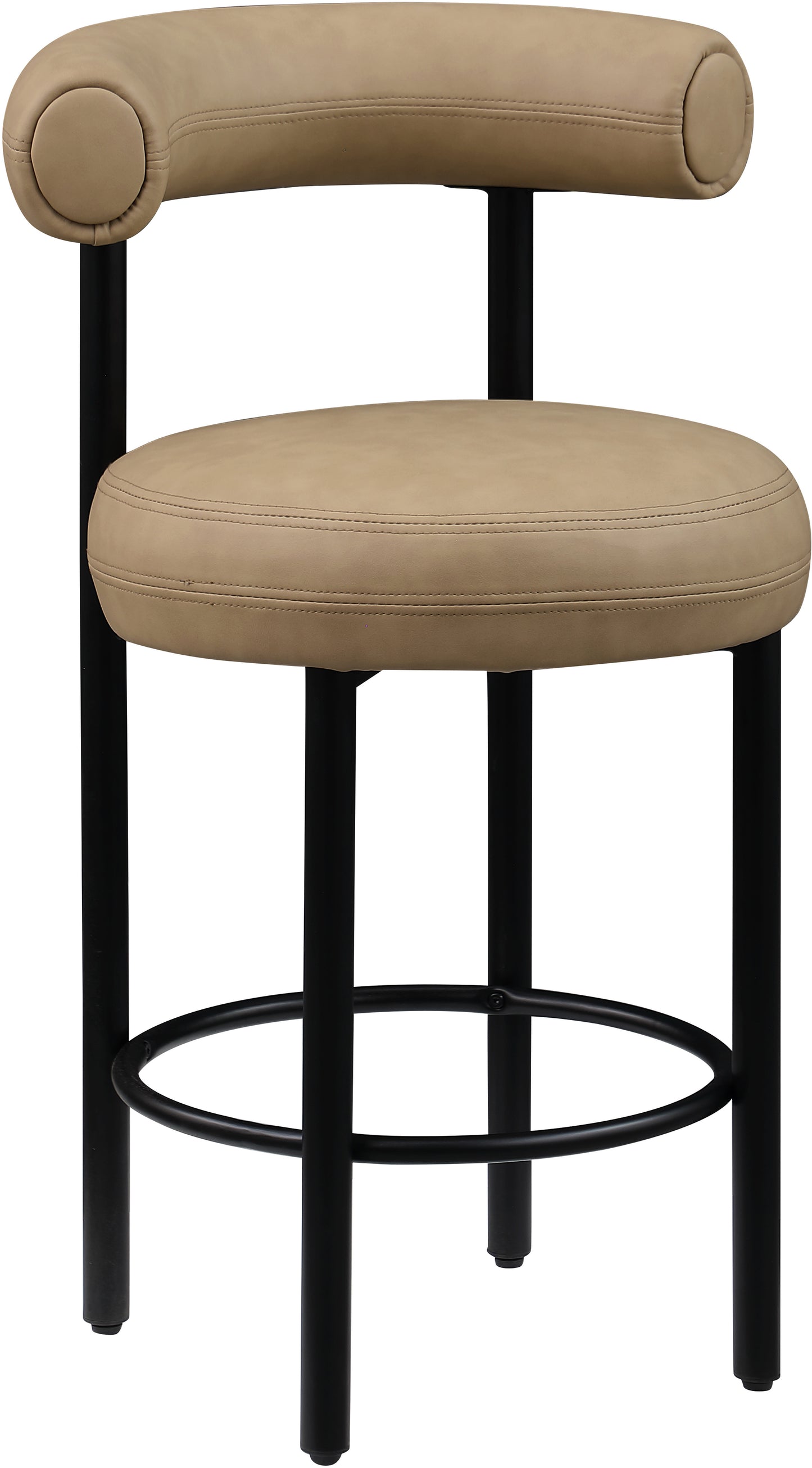 swoon tan vegan leather counter stool