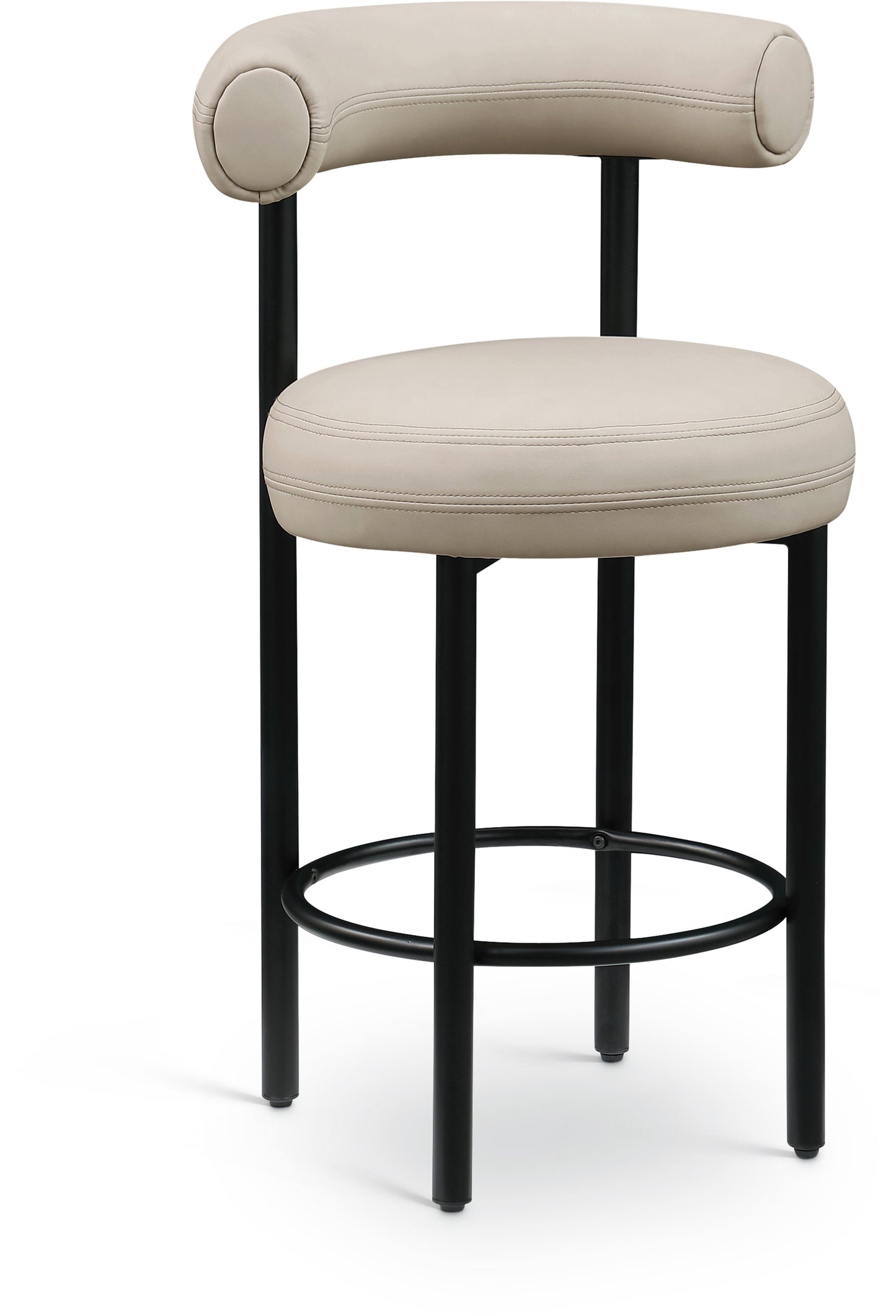 swoon taupe vegan leather counter stool