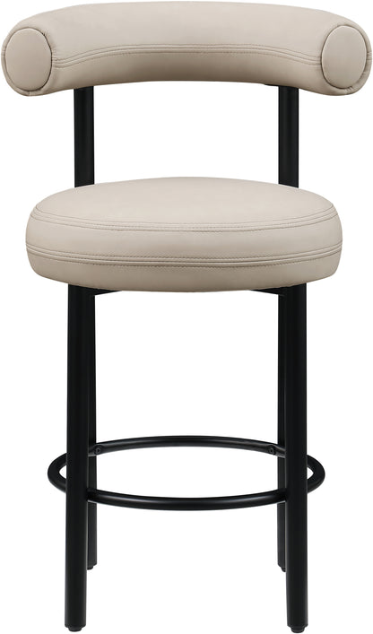 Swoon Taupe Vegan Leather Counter Stool