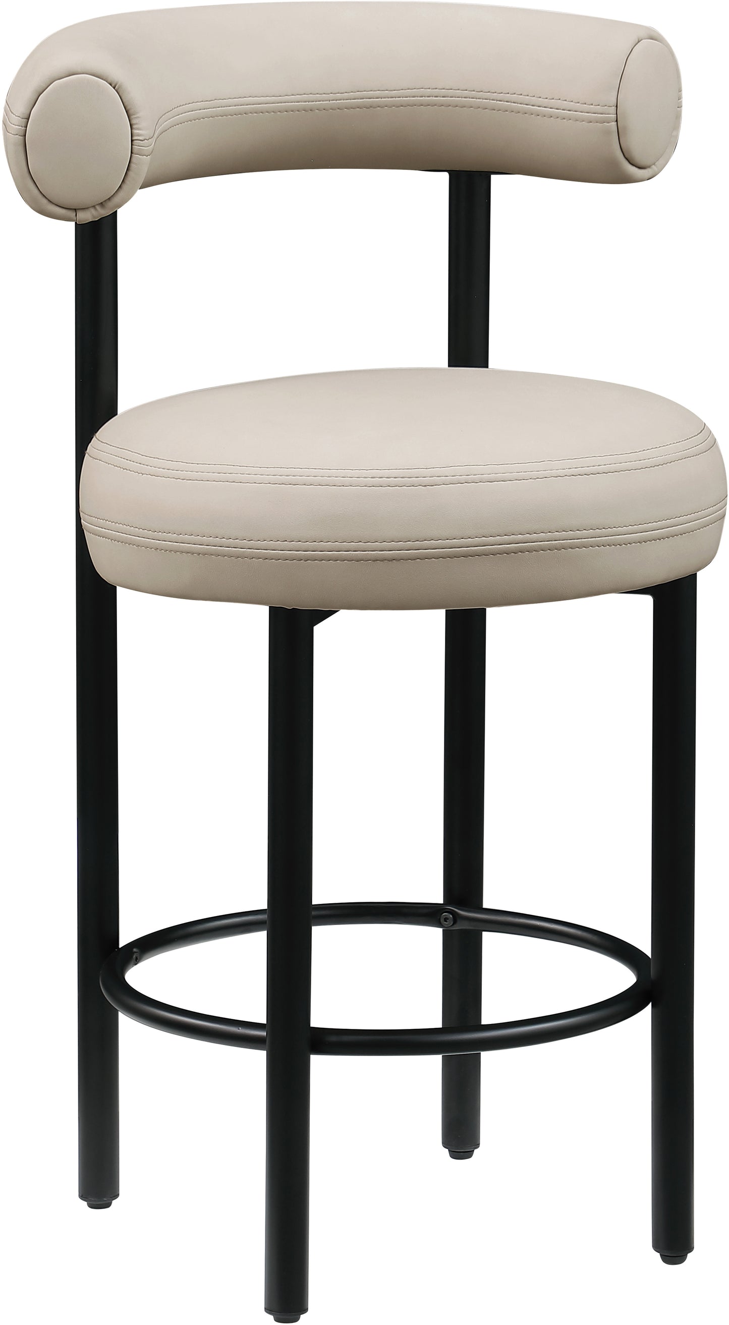 swoon taupe vegan leather counter stool